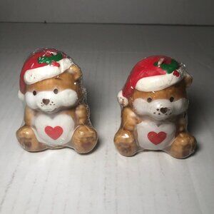 Vintage Care Bears Christmas Tenderheart Bear Wearing Santa Claus Hat Wax Candle